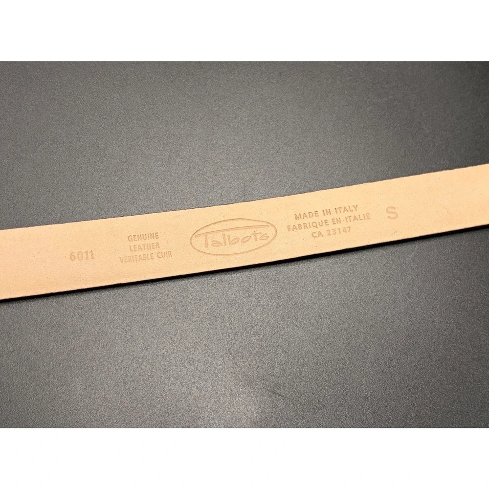 Talbots Reddish Brown Croc Embossed Leather Belt Made in Italy Size S 6011
